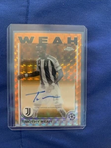 2024-25 Topps Chrome UEFA Timothy Weah Auto Orange Geometric Refractor /25 - Bild 1 von 2