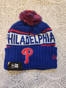 Philadelphia Phillies Baseball MLB New Era Beanie Knit Hat With Pom - Picture 1 of 2