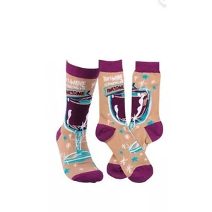 NEU Dieser Wein macht mich großartig LOL lustiges Paar Socken Primitives von Kathy - Bild 1 von 6