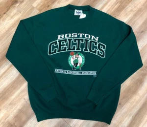 Sudadera Cuello Redondo Estilo Vintage Baloncesto Boston Celtics Años 90, Verde Oscuro - Imagen 1 de 2