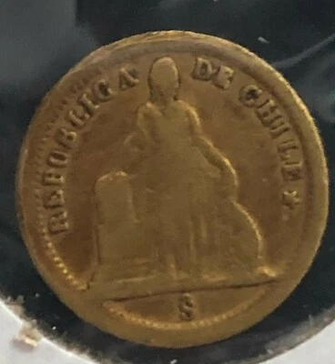 Золотой чилийский песо 1861 * - Изображение 1 из 4