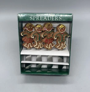 1995 Boston Warehouse Gingerbread Girl/Boy Cookies Butter/Cheese Spreaders NIB - Picture 1 of 8