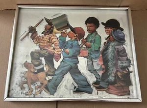 Robert Carter Framed Art Picture Kids Marching 11” x 14” - Picture 1 of 5