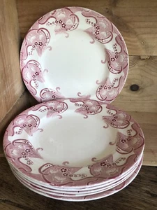 6 assiettes plates rouges Longwy modèle Champagne - Bild 1 von 19
