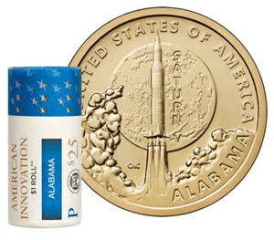 2024-P American Innovation Saturn V Rocket 1 $ Münzrolle - Alabama - Bild 1 von 3