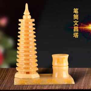 Wenchang Tower Jade Crafts Jade Jade Carving Jade Pen Holder Decoration - Picture 1 of 9