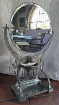 ANTIQUE 1900s Achille Gamba WMF Jugendstil Art Nouveau Deco Table Vanity Mirror - Image 1 of 4