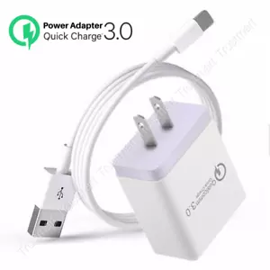 3 Port QC3.0 Fast Wall Charger Adapter Block USB Cable For iPhone 14 13 12 11 XR - Picture 1 of 18
