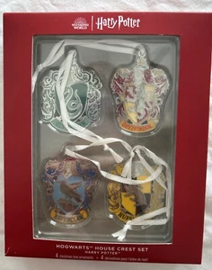 Hallmark Keepsake 2024 Harry Potter Hogwarts House Crests 4 Metal Ornaments New - Picture 1 of 2