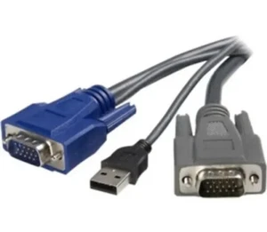 StarTech.com 10 ft Ultra-Thin USB VGA 2-in-1 KVM Cable (SVUSBVGA10) - Picture 1 of 3