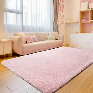 Large Size Shaggy Fluffy Area Rugs Carpets for Living room Bedroom Beige - Picture 1 of 34