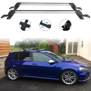 For VW Golf MK7 2011-2021 Top Roof Rack 43.3" Bar Luggage Carrier w/ Lock Cross - Picture 1 of 15