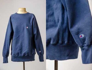 Sudadera Vintage Champion Tejido Inverso Azul Marino Algodón - Imagen 1 de 5
