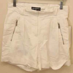 Karl Lagerfeld Off White Paperbag Waist Cuffed Shorts Size 0 - Bild 1 von 8