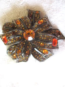 MINT! Vintage Signed Kenneth Lane Fall Colors Rhinestone Brooch GORGEOUS! - Picture 1 of 8