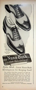 Zapatos Oxford 1949 Nunn-Bush a la moda al tobillo anuncio estampado vintage puntas de ala años 40 - Imagen 1 de 1
