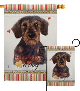 Miniatur Dackel Glück Garten Flagge Tiere Hund Deko Haus Banner - Bild 1 von 13