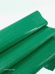 Ultramarine Green Anaconda Patent Embossed Amazing Relief Snake 0Z 1988 Leather - Picture 1 of 3