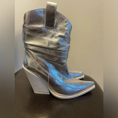 Jeffrey Campbell Volcanic Metallic Western Slouchy Boots US 7 - Image 1 of 4