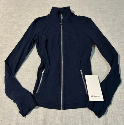 Chaqueta Lululemon Define para mujer Nulu en TRNV TRUE NAVY TALLA 2 cremallera plateada completa NUEVA Foto 1 de 4