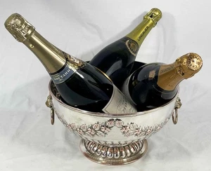 ENFRIADOR DE VINO CHAMPÁN CHAPADO EN PLATA GRANDE CUBO DE HIELO DE MÚLTIPLES BOTELLAS f - Imagen 1 de 15