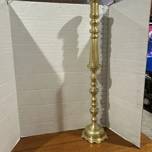 29" tall Brass Floor Candlestick Candle Holder - Picture 1 of 13