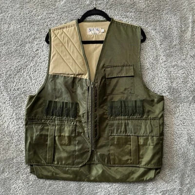Chaleco de Caza Vintage Pelirroja Azul Bill Para Hombres Cremallera Verde/Caqui Talla Grande Foto 1 de 4