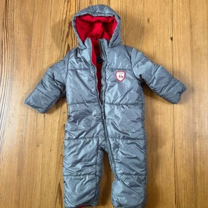 Tuta da neve bambino Xtreme grigia rossa foderata in pile full zip TAGLIA 12-18M - Foto 1 di 6