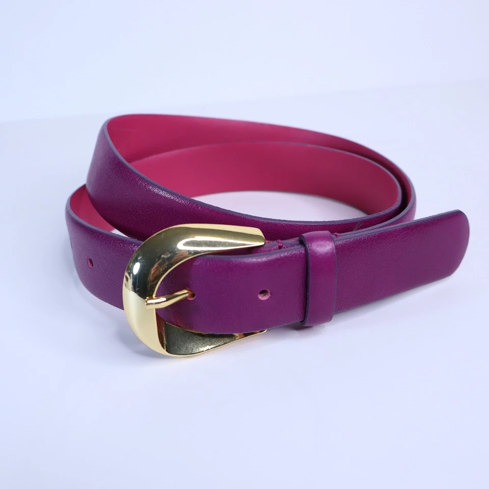 Cinturón de cuero clásico ZARA fucsia ajustable en forma de U hebilla para mujer 85 cm Foto 1 de 4