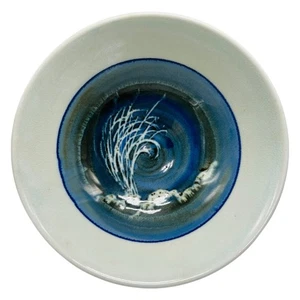 Marc Matsui Signed Studio Pottery Bowl Hand Thrown Abstract Coastal Grass Waves - Picture 1 of 9