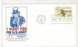 Patriotic FDC MILITARY VETERANS OF WORLD WAR 1 #2154 UNCLE SAM WANTS YOU! - Picture 1 of 1