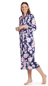 NWT Miss Elaine Essentials Interlock Knit Long Zip Robe Size Petite S - Picture 1 of 8