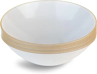 Elegant Organic Gold Rim Bowls - 16 oz. (10 Pieces) - Durable Tableware for E... - Image 1 of 4