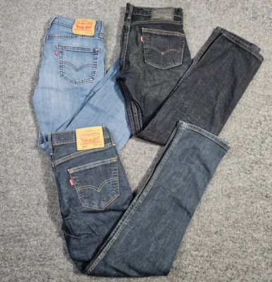 Lote de 3 Jeans Levis 511 Para Hombre 30x30 Oscuros Medianos Elastizados Ajustados Pierna Cónica Flexible Foto 1 de 4