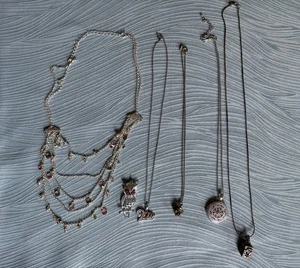 Vintage Lot of 6 Fashion Necklaces: Owl, Lockets, Multi-Strand & Avon & More! - Picture 1 of 14