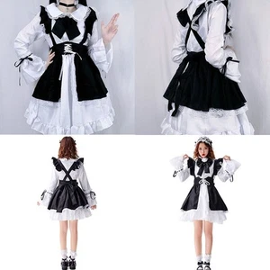 Women Maid Outfit Lolita Dress Cute Горничная Anime Apron Cosplay Maid Dress - Picture 1 of 14