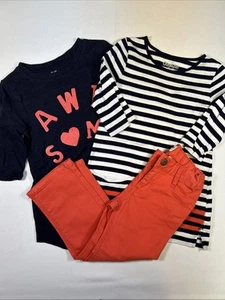 Oshkosh Girls (3) Piece Lot Crop Jeans & Tops Size 4 5 EUC - Picture 1 of 10