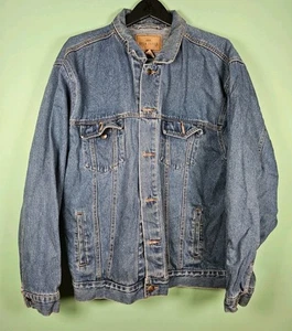 Vintage Open Trails Jeansjacke Erwachsene XL blau 100% Baumwolle Trucker 59784 - Bild 1 von 5