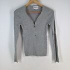 Oscar st womens knit top size S aus 8 grey long sleeve zip neck 082211