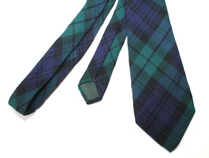 Loch Carron Wool Tartan Blackwatch Plaid Tie 3.5" Preppy Clan Scotland Ivy - Picture 1 of 4
