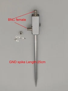 BNC to BNC female Antenna Bracket Holder Stand ground anchor GND spike Tripod - Zdjęcie 1 z 5