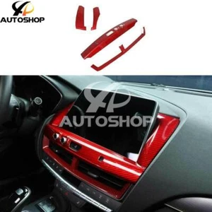 Red Carbon Fiber Middle Console Navigation Panel Trim For Cadillac CT5 2020-2022 - Foto 1 di 6