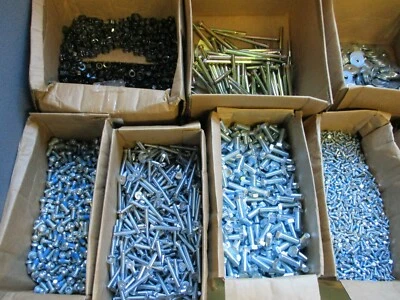 25 LBS BULK ASSORTED LOOSE STEEL FASTENERS NUTS/BOLTS/SCREWS/WASHERS NOT MIXED