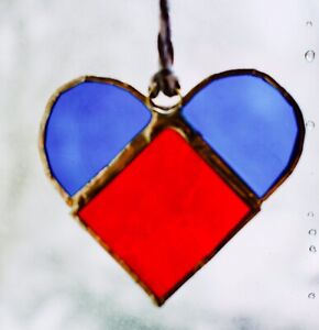 Hand made stained glass heart suncatcher. Send some love this Valentine’s Day