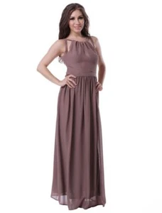 Damen Cocktailkleid Abendkleid Ballkleid Beige Khaki mit Träger Tailliert M/38 - Bild 1 von 3