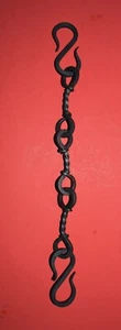 Lighting Chandelier Lamp Wrought Iron 3 Link Chain & S hooks 3 pcs. 17"   - Picture 1 of 12