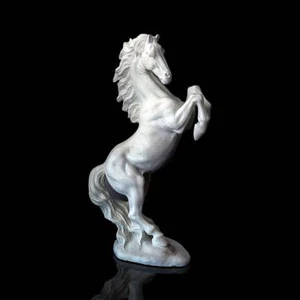 White Marble Horse Table Sculpture H 48Cm - Picture 1 of 3