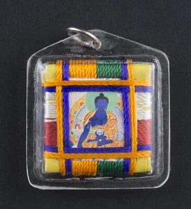 Pendentif Bouddhiste Sungkhor Amulette Tibétaine de Bouddha médecine # 5165 - Picture 1 of 1