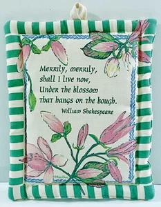 Vintage Kay Dee Pot Holder Wall Hanging Shakespeare Quote - Picture 1 of 3