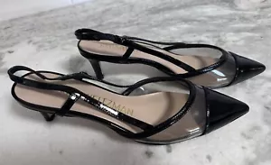 Stuart Weitzman schwarze Lackleder-Slingback-Pumps mit Absatz Größe 4 - Bild 1 von 7